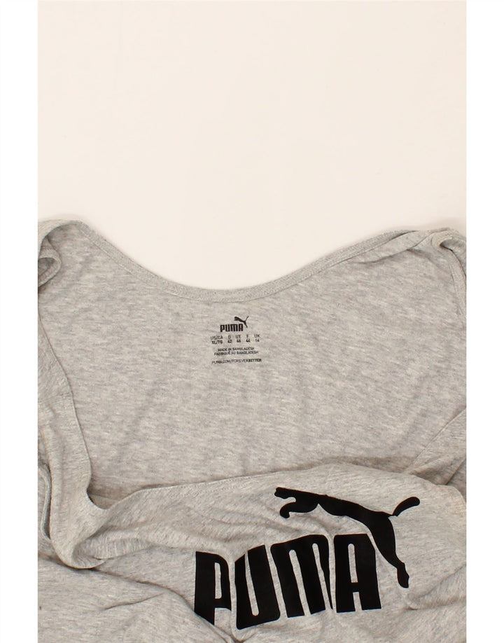 PUMA Womens Crop Graphic Vest Top UK 16 Large  Grey Vintage Puma and Second-Hand Puma from Messina Hembry 