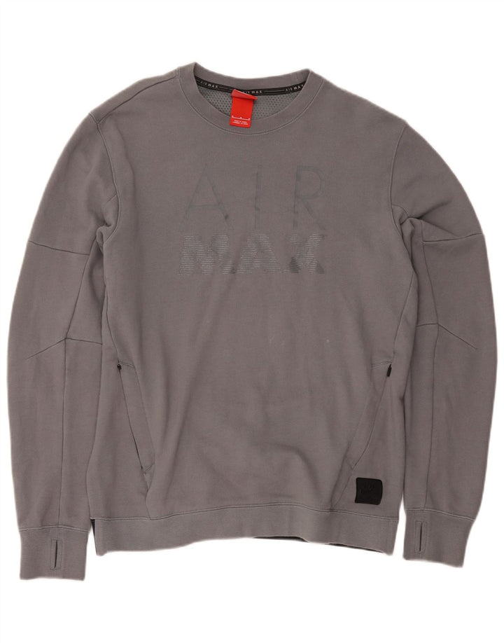 Nike Mens Air Max Graphic Sweatshirt Jumper Medium Grey Cotton