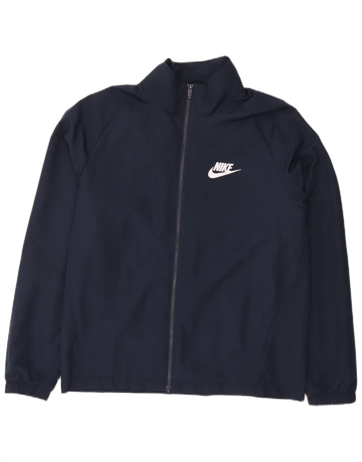 Nike Mens Tracksuit Top Jacket Large Navy Blue Polyester Sports