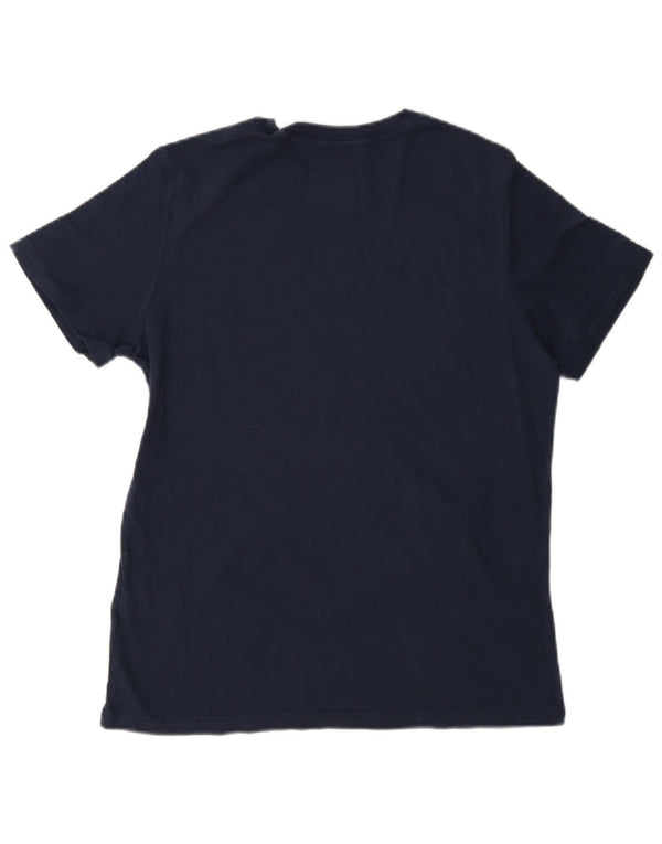 Superdry Damen Grafik-T-Shirt-Oberteil UK 12 Medium Marineblau Baumwolle