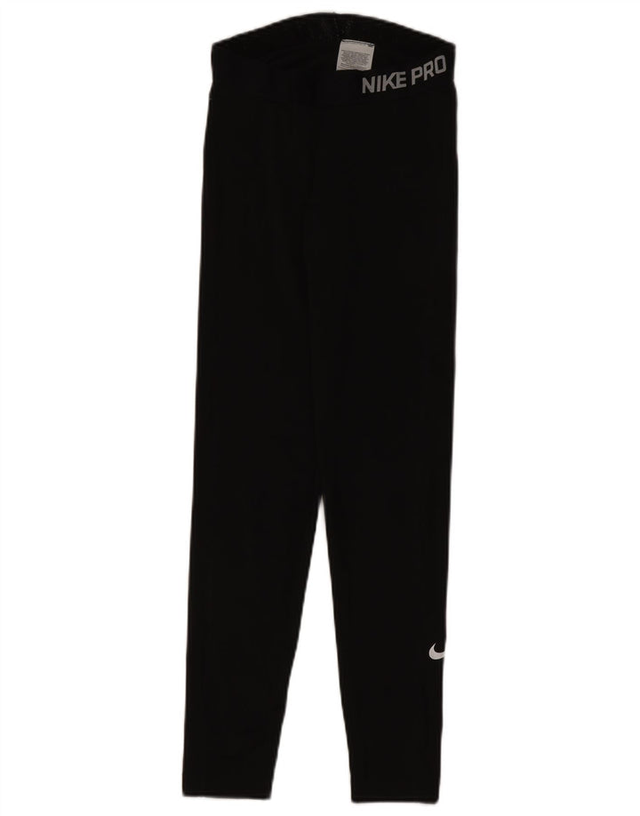 Nike Womens Graphic Leggings UK 10 Small  Black Polyester