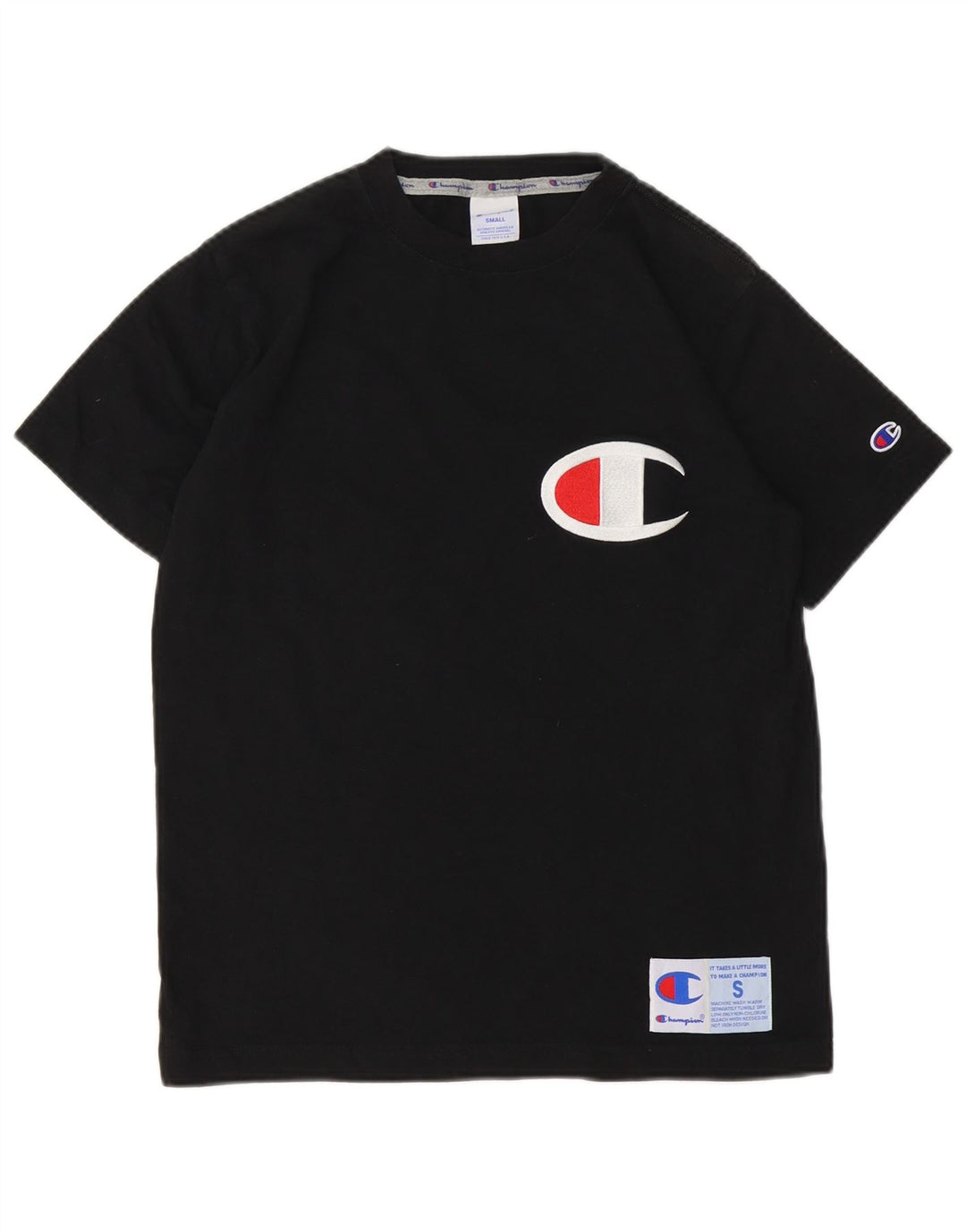 Champion Mens Graphic T-Shirt Top Small Black