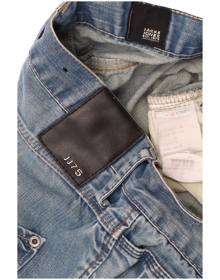 JACK & JONES Mens Straight Jeans W32 L33  Blue Cotton