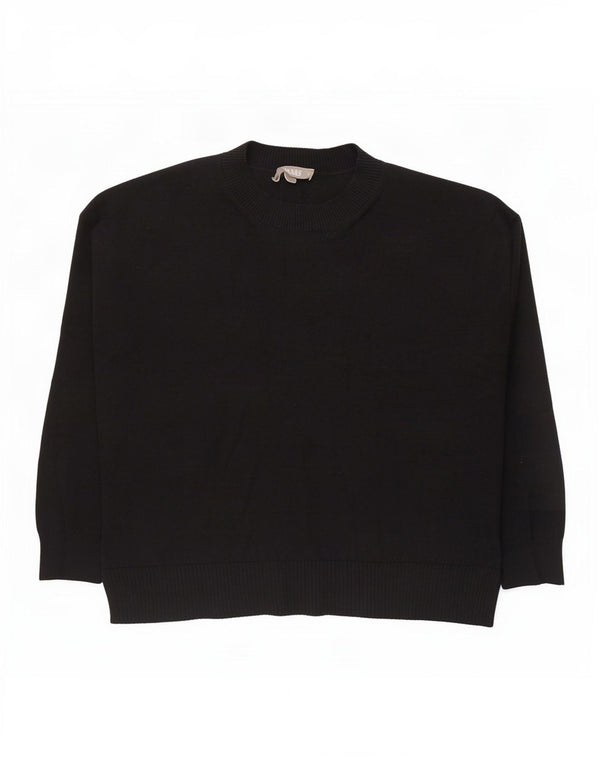 Oasis Womens Crew Neck Jumper Sweater UK 14 Medium Black Viscose