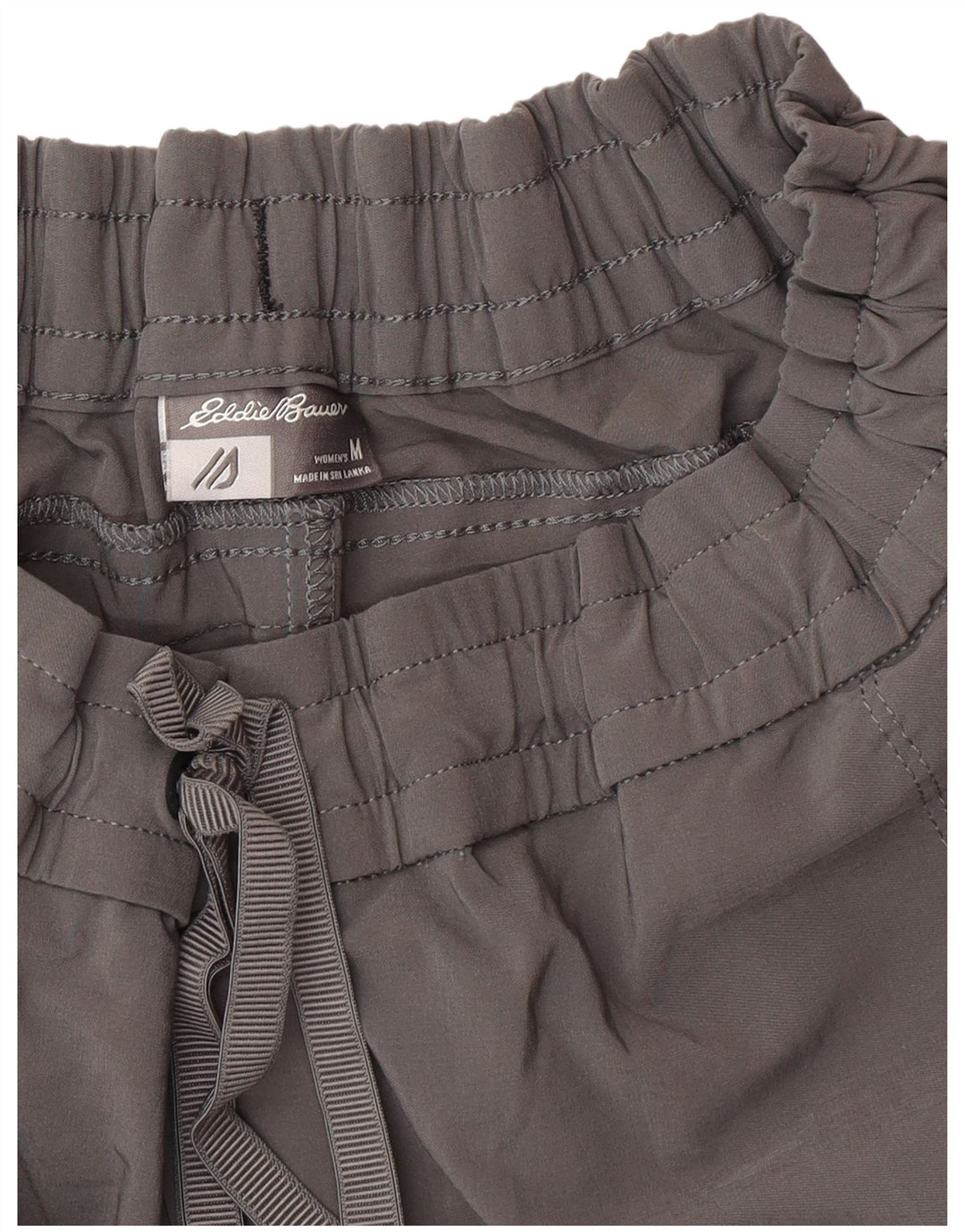 Pantaloni cargo corti da donna Eddie Bauer medi W30 L24 poliestere grigio