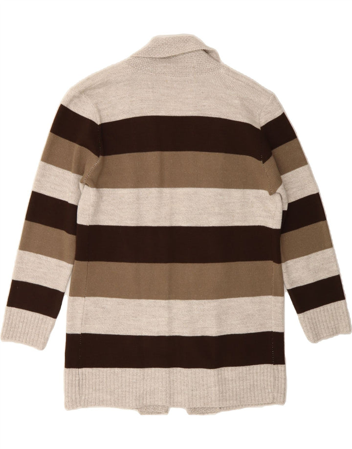 VINTAGE Womens Open Cardigan Sweater UK 12 Medium Multicoloured Striped Vintage Vintage and Second-Hand Vintage from Messina Hembry 