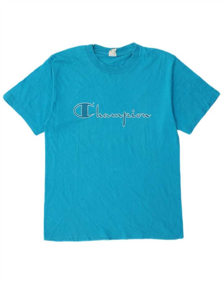 Champion Herre grafisk T-shirt Top Medium Blue Bomuld