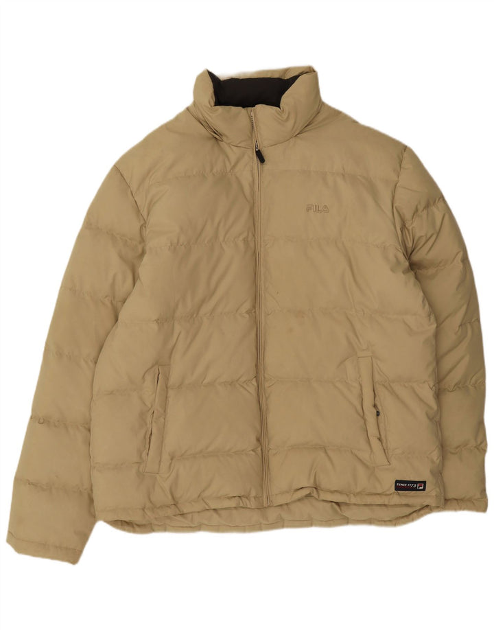 Fila Herren Wattierte Jacke UK 42 XL Beige Polyester