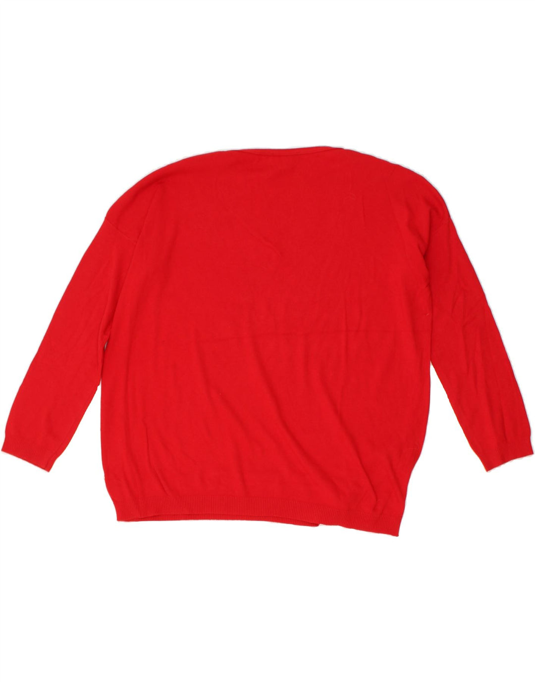 BENETTON Womens Boat Neck Jumper Sweater UK 14 Medium Red Cotton | Vintage Benetton | Thrift | Second-Hand Benetton | Used Clothing | Messina Hembry 
