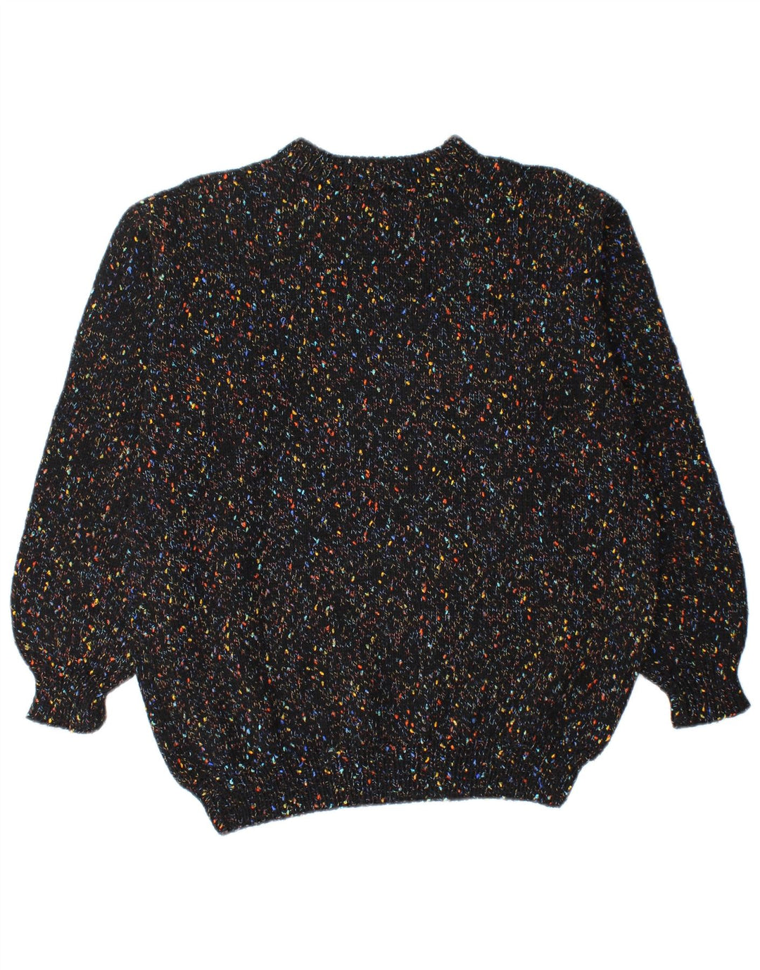 Vintage Mens Turtle Neck Jumper Sweater Medium Black Flecked