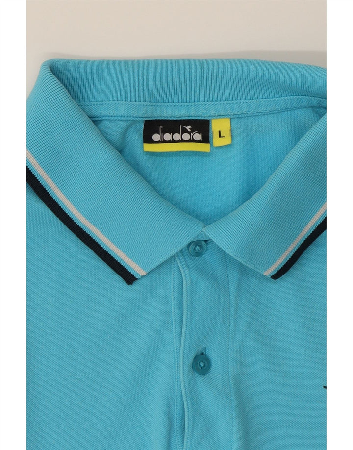 DIADORA Mens Polo Shirt Large Blue Vintage Diadora and Second-Hand Diadora from Messina Hembry 