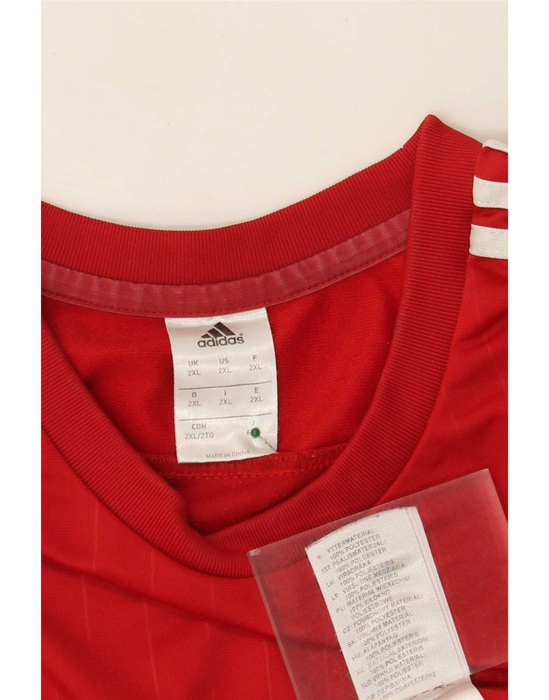 Adidas Uomo Top Manica Lunga 2XL Rosso Colourblock Poliestere