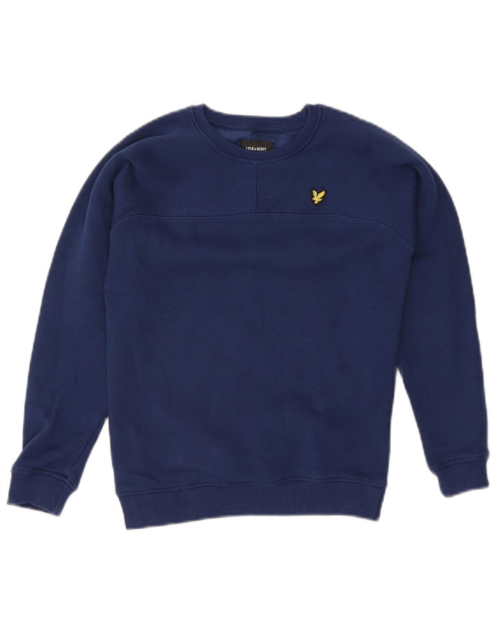 Lyle & Scott Boys Sweatshirt Jumper 9-10 Years Navy Blue Cotton