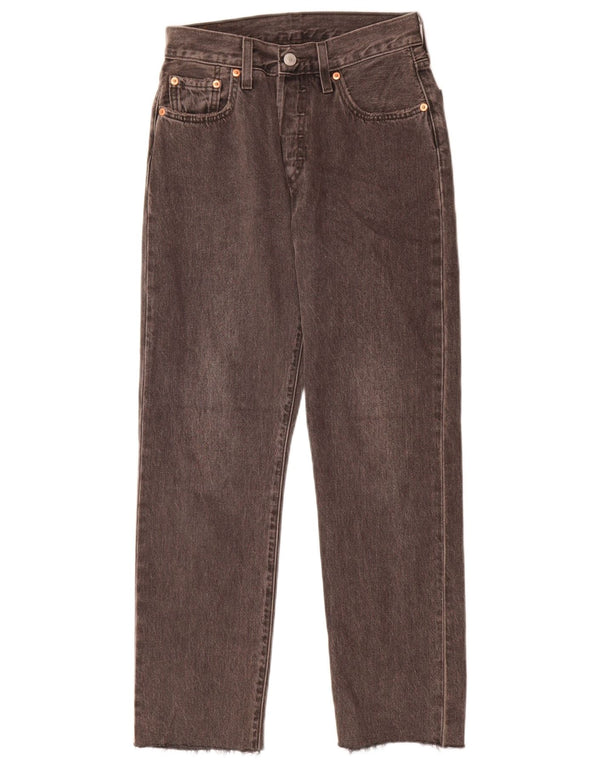Levi's Womens 501 Straight Jeans W25 L28 Grey Cotton