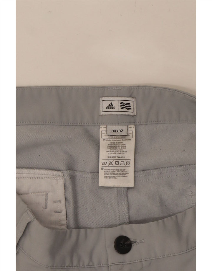 ADIDAS Mens Straight Chino Trousers W34 L32 Grey Polyester Vintage Adidas and Second-Hand Adidas from Messina Hembry 