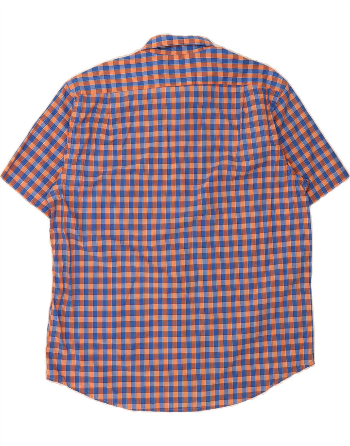 IZOD Mens Short Sleeve Shirt Large Blue Check Cotton Vintage Izod and Second-Hand Izod from Messina Hembry 
