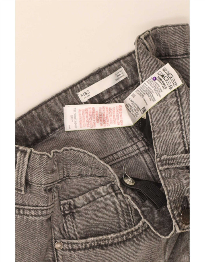 Marks & Spencer Boys Denim Shorts 13-14 Years W30 Grey Cotton