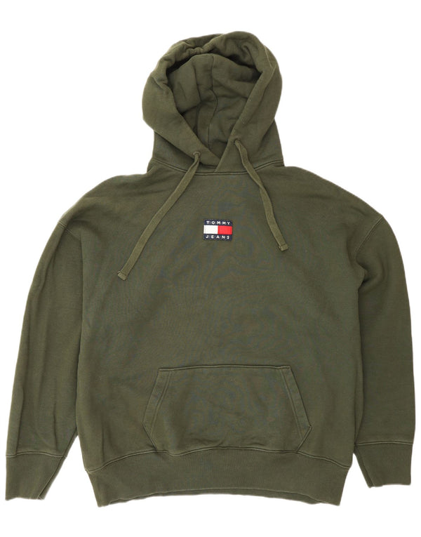 Tommy Hilfiger Mens Graphic Hoodie Jumper Medium Green Cotton
