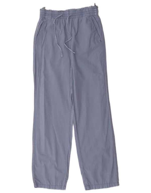 Marks & Spencer Womens Loose Fit Casual Trousers UK 8 Small W28 L29 Blue