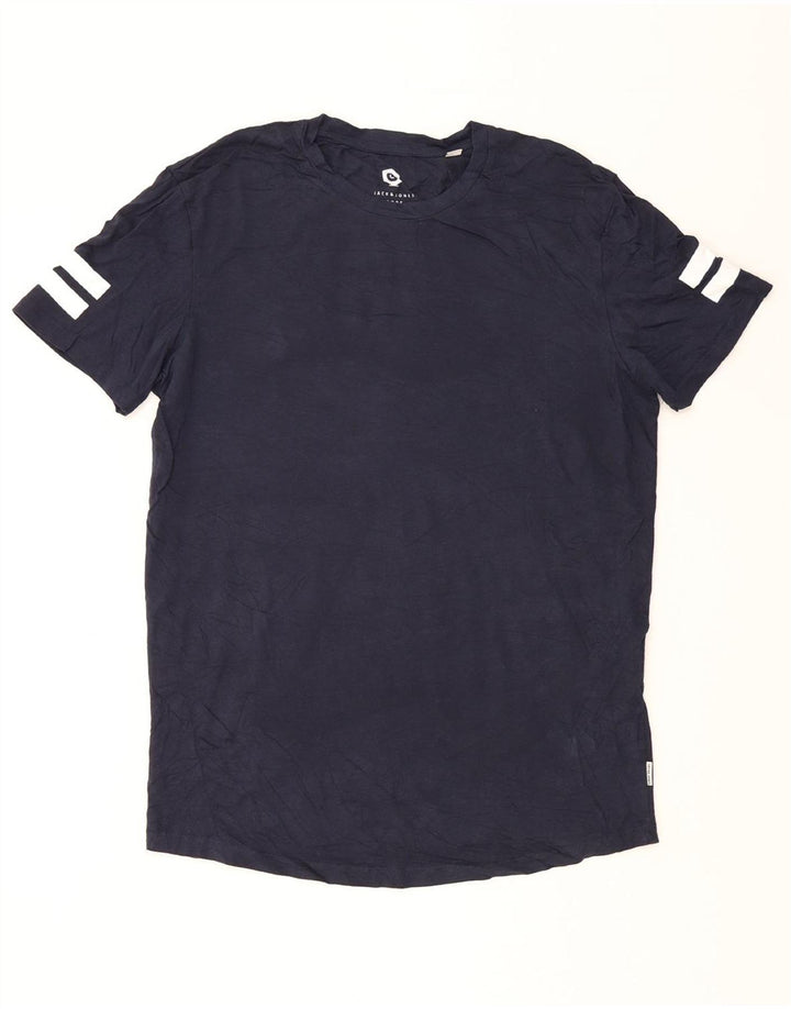 JACK & JONES Mens T-Shirt Top Medium Navy Blue Cotton Vintage Jack & Jones and Second-Hand Jack & Jones from Messina Hembry 