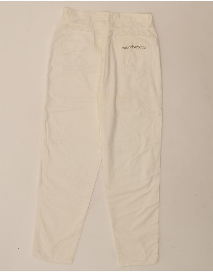 ROCCOBAROCCO Womens Tapered Jeans W30 L30 Off White Cotton Vintage Roccobarocco and Second-Hand Roccobarocco from Messina Hembry 