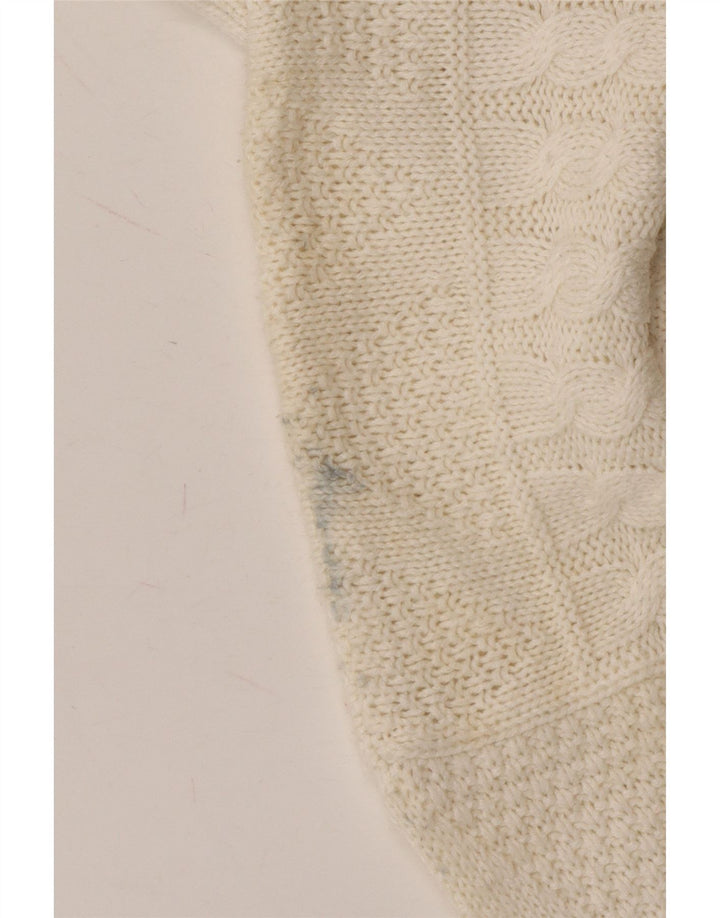 HENRY MORELL Mens Crew Neck Jumper Sweater Large Off White Vintage Henry Morell and Second-Hand Henry Morell from Messina Hembry 