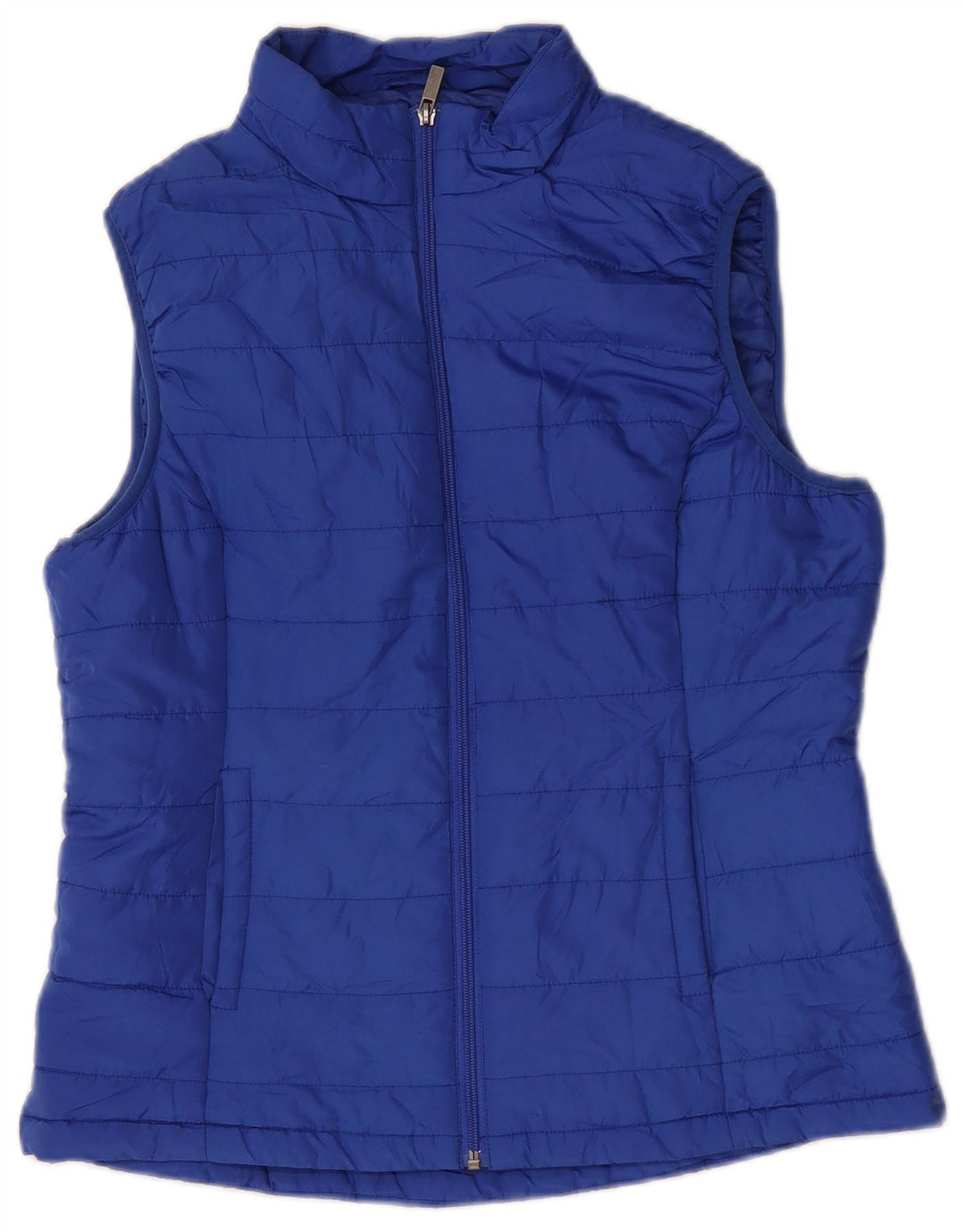 Marks & Spencer Womens Polstret Gilet UK 12 Medium Blue Polyester