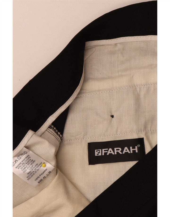 Farah Mens Straight Casual Trousers W42 L29 Black Polyester
