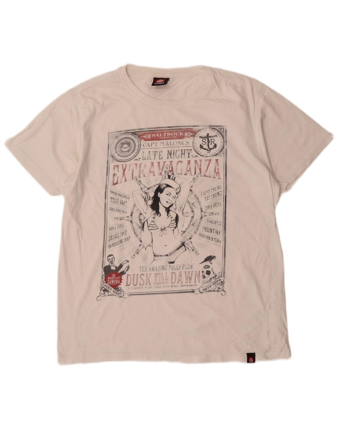 Saltrock Mens Graphic T-Shirt Top Medium White