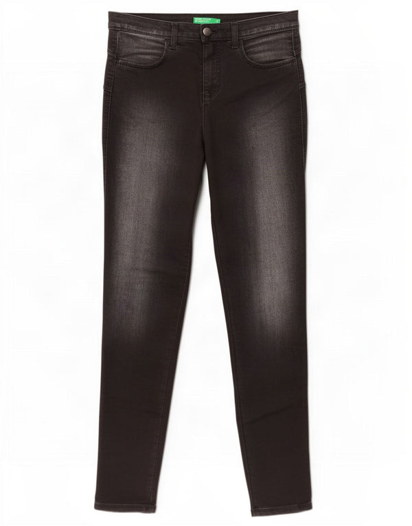 Jeans skinny da donna Benetton W31 L30 cotone nero