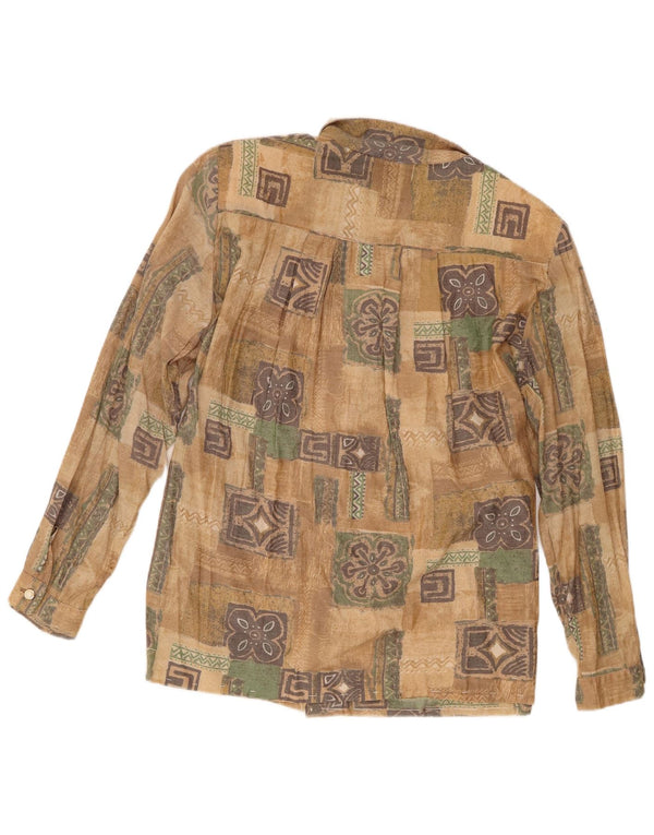 Chemise femme vintage UK 18 XL Marron Floral