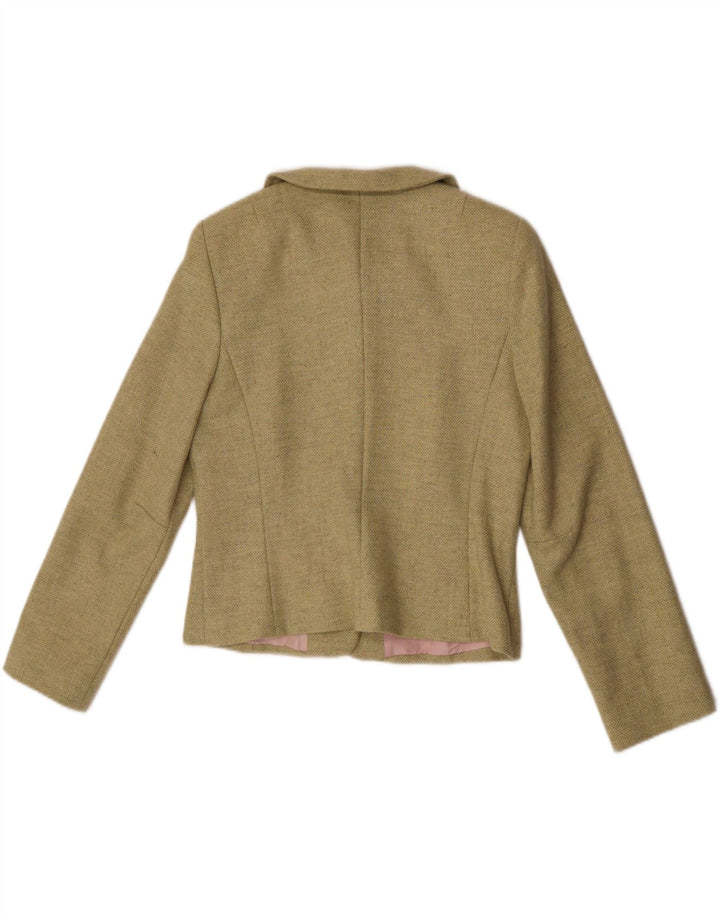 Giacca blazer da donna a 5 bottoni Aideen Bodkin UK 14 grande lana verde