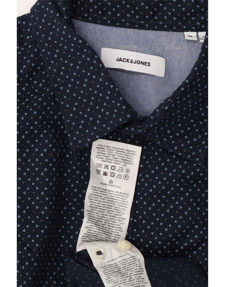 Camisa Jack & Jones Hombre Medium Azul Marino Moteado De Algodón