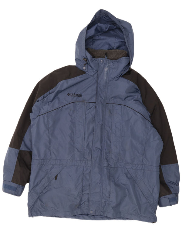 Columbia Mens Interchange Windbreaker Jacket UK 42 XL Blue Colourblock