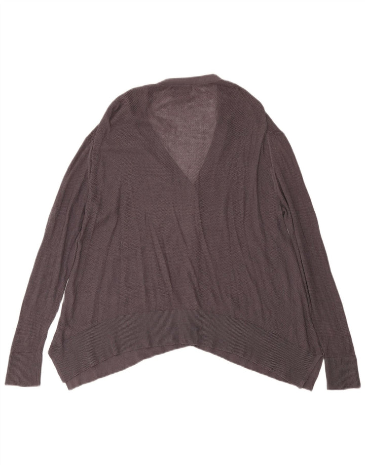 MASSIMO DUTTI Womens Cardigan Sweater UK 14 Medium Grey Cotton