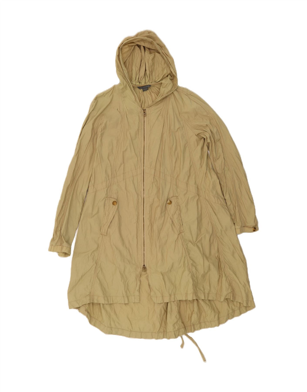 ARMANI EXCHANGE Womens Hooded Overcoat UK 14 Large Beige Vintage Armani Exchange and Second-Hand Armani Exchange from Messina Hembry 