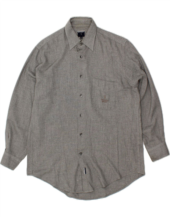 TRUSSARDI Mens Shirt Medium Grey Acrylic Vintage Trussardi and Second-Hand Trussardi from Messina Hembry 