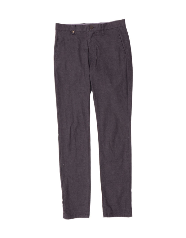 Tommy Hilfiger Mens Slim Chino Calças W30 L34 Cinza Houndstooth Algodão