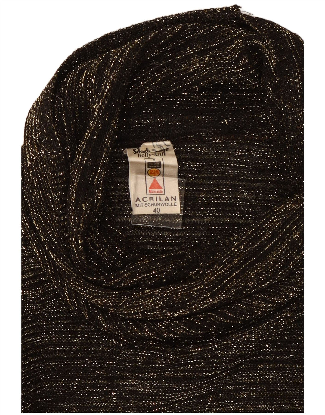 Vintage Womens Roll Neck Jumper Sweater EU 40 Medium Black Flecked