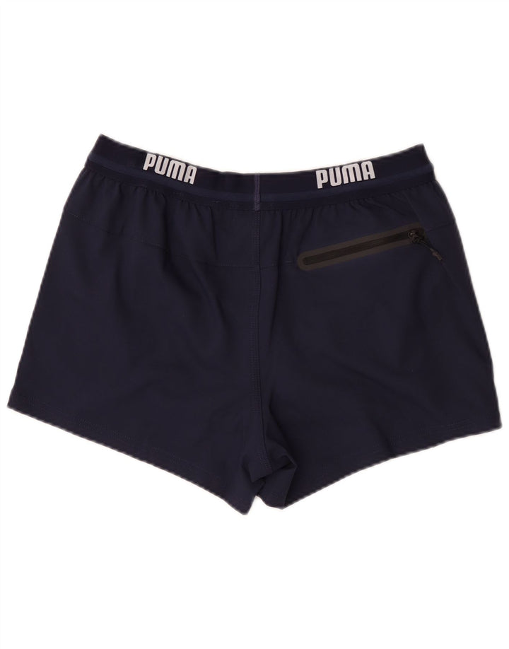Puma Mens Graphic Sport Shorts Medium Navy Blue Polyester