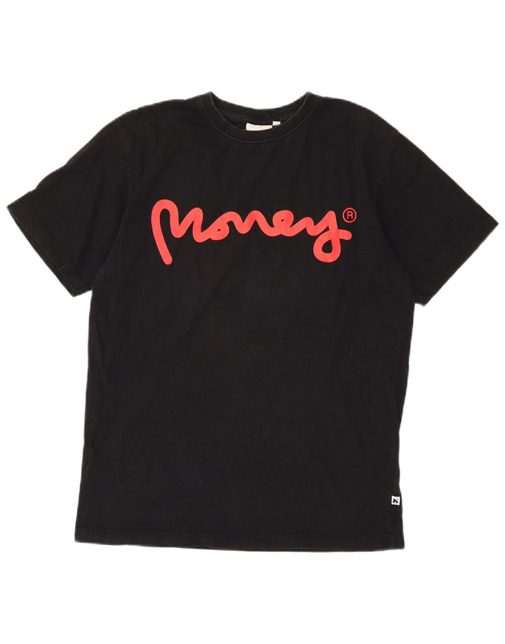 Money Mens Graphic T-Shirt Top Medium Black Cotton