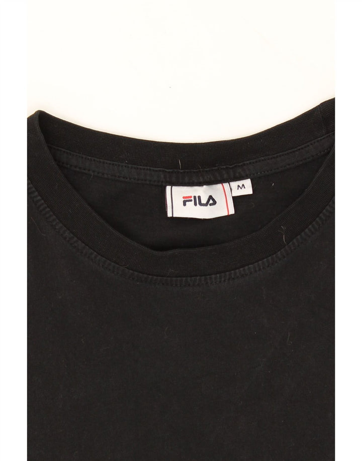 FILA Mens T-Shirt Top Medium Black Cotton Vintage Fila and Second-Hand Fila from Messina Hembry 