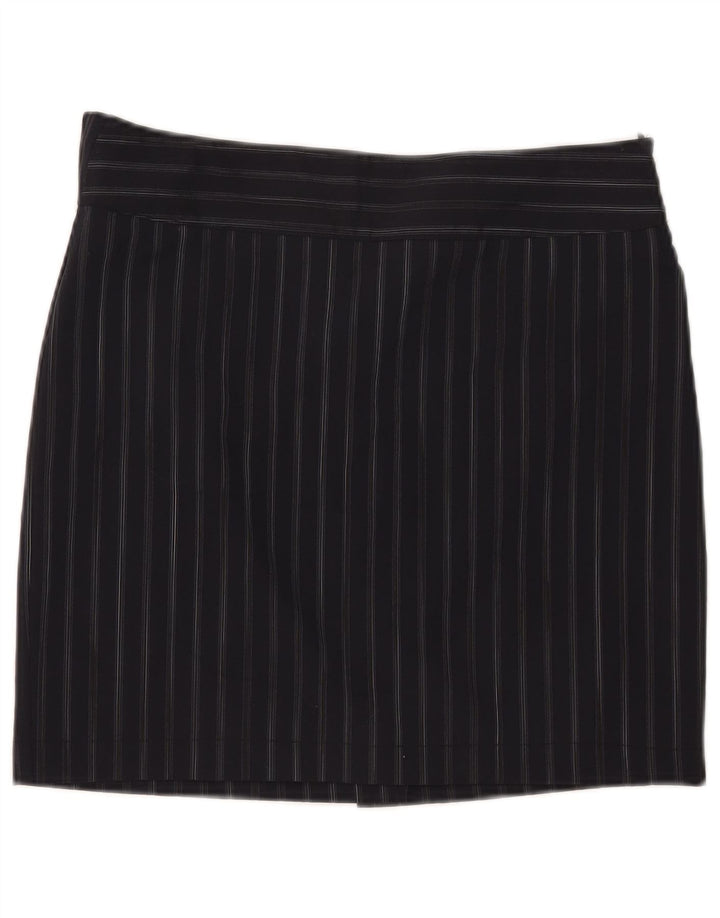 Marella Womens Mini Skirt UK 12 Medium W32 Navy Blue Pinstripe Polyester