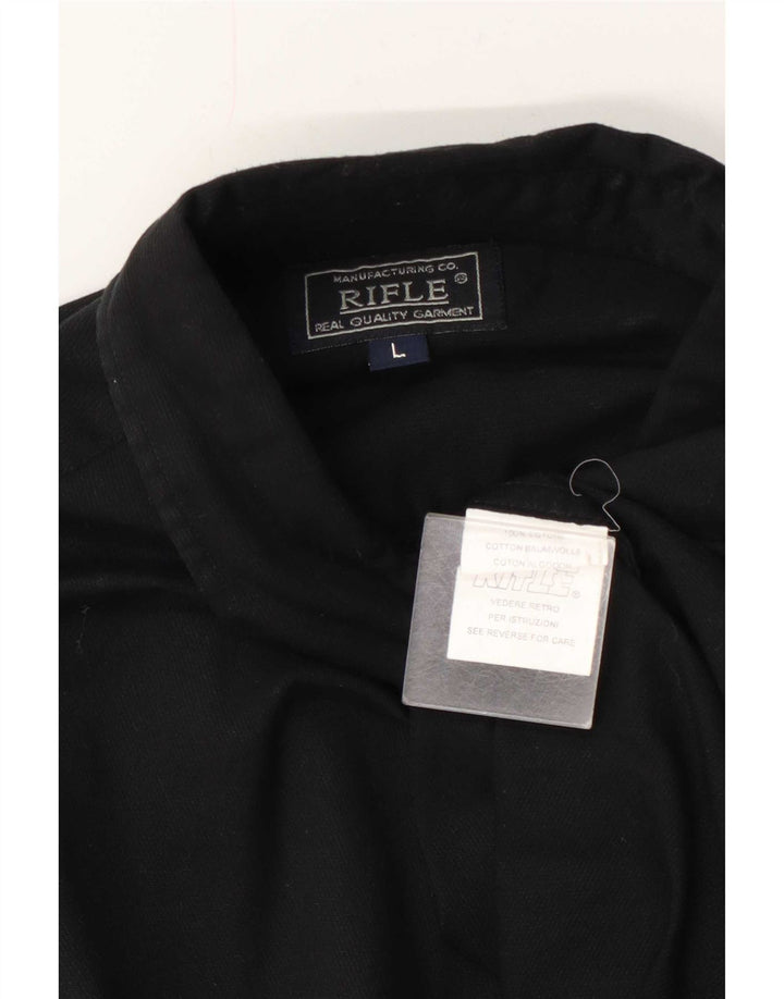 Camisa Rifle Para Hombre Grande Negra