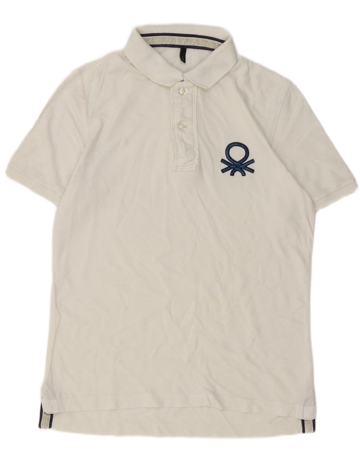 Benetton Mens Polo Shirt Medium White