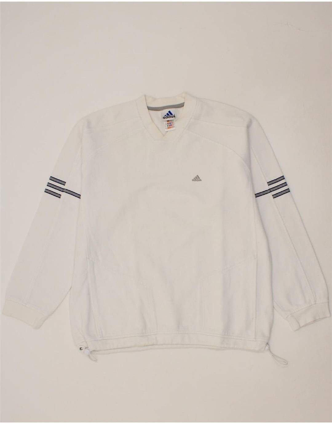 ADIDAS Mens Sweatshirt Jumper UK 40/42 Medium White Cotton Vintage Adidas and Second-Hand Adidas from Messina Hembry 