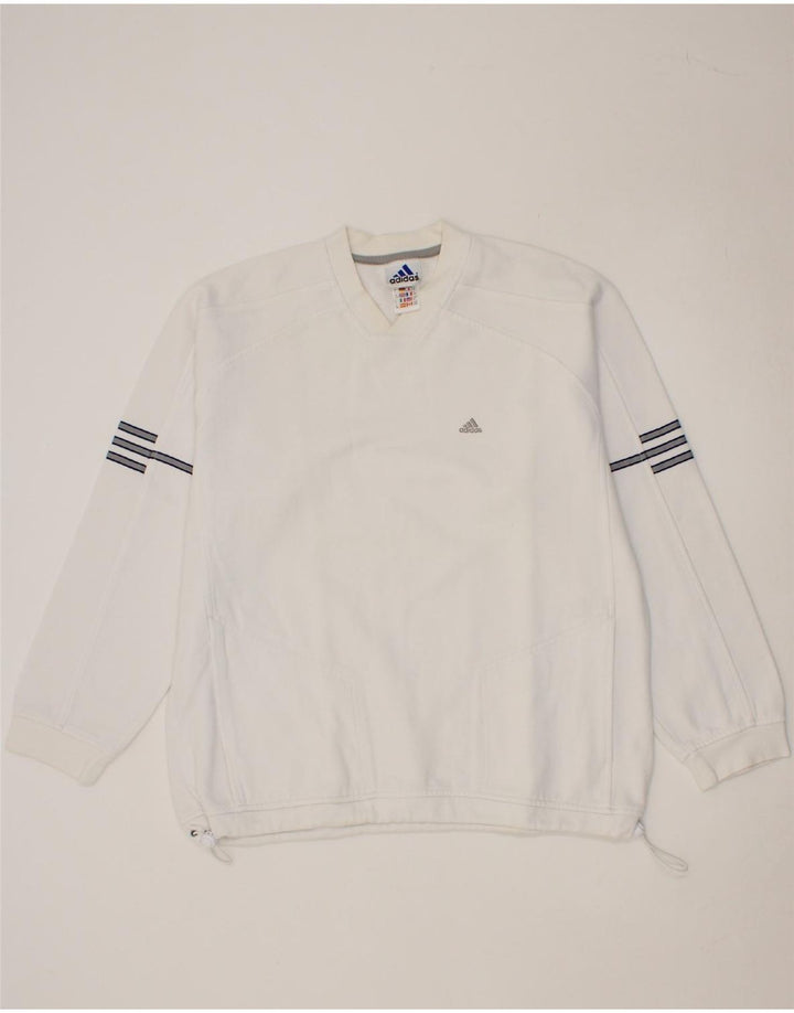 ADIDAS Mens Sweatshirt Jumper UK 40/42 Medium White Cotton Vintage Adidas and Second-Hand Adidas from Messina Hembry 