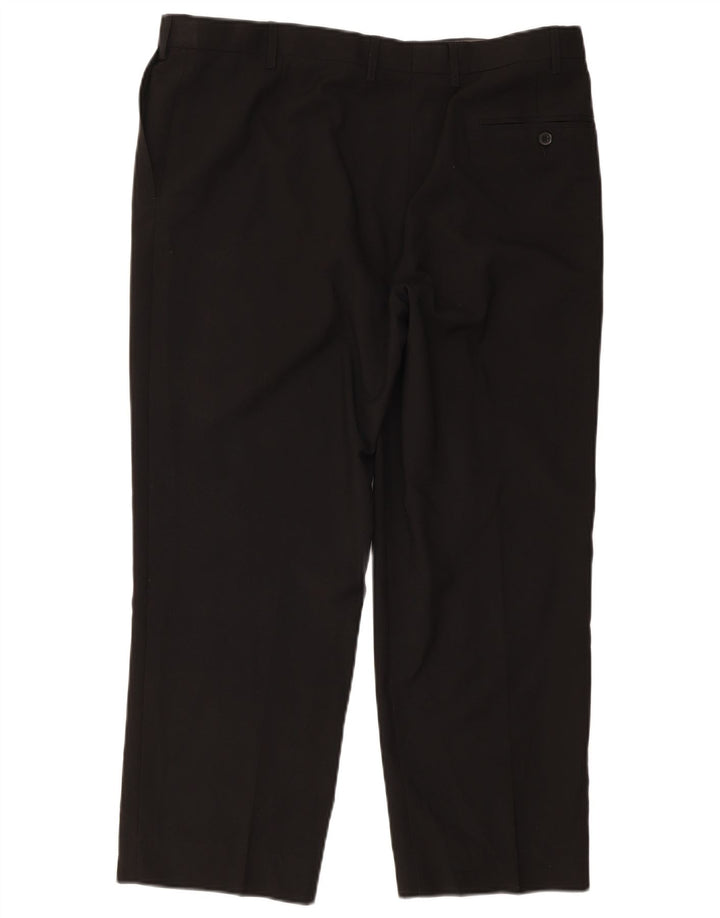 Pantaloni da abito vestibilità regolare da donna Marks & Spencer W38 L29 poliestere nero