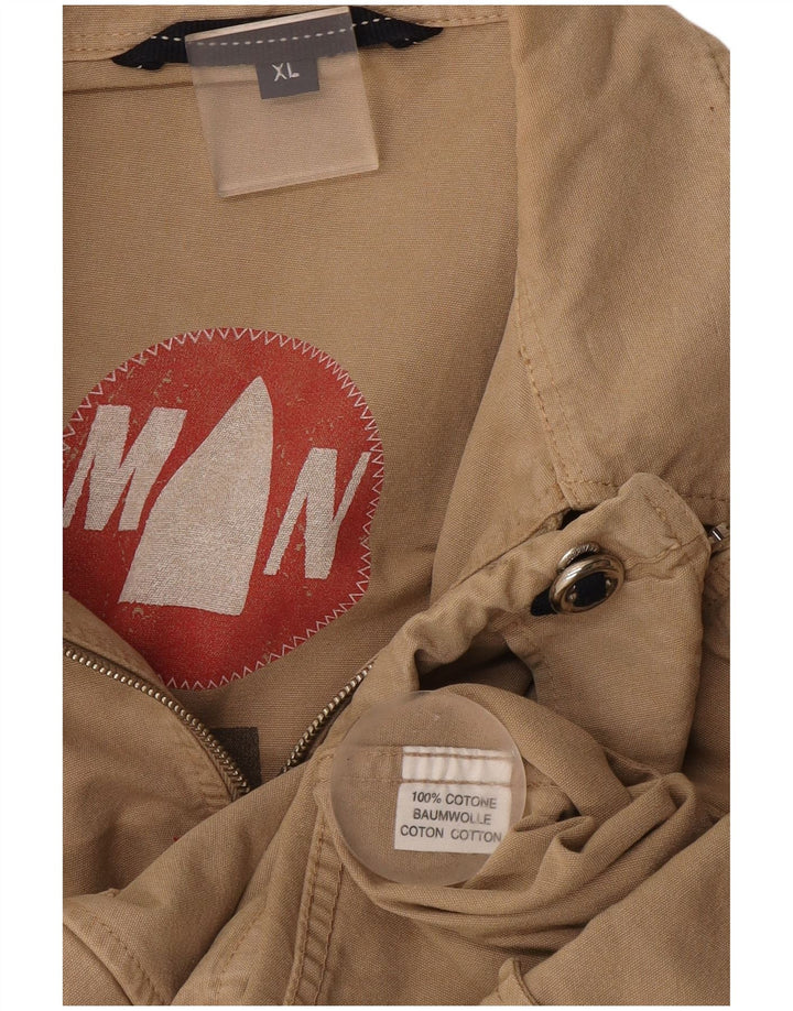 Murphy & Nye Mens Bomber Jacket UK 42 XL Beige Cotton