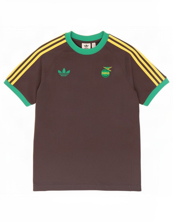 T-shirt Adidas da uomo Jamaica Top in cotone color block grigio medio